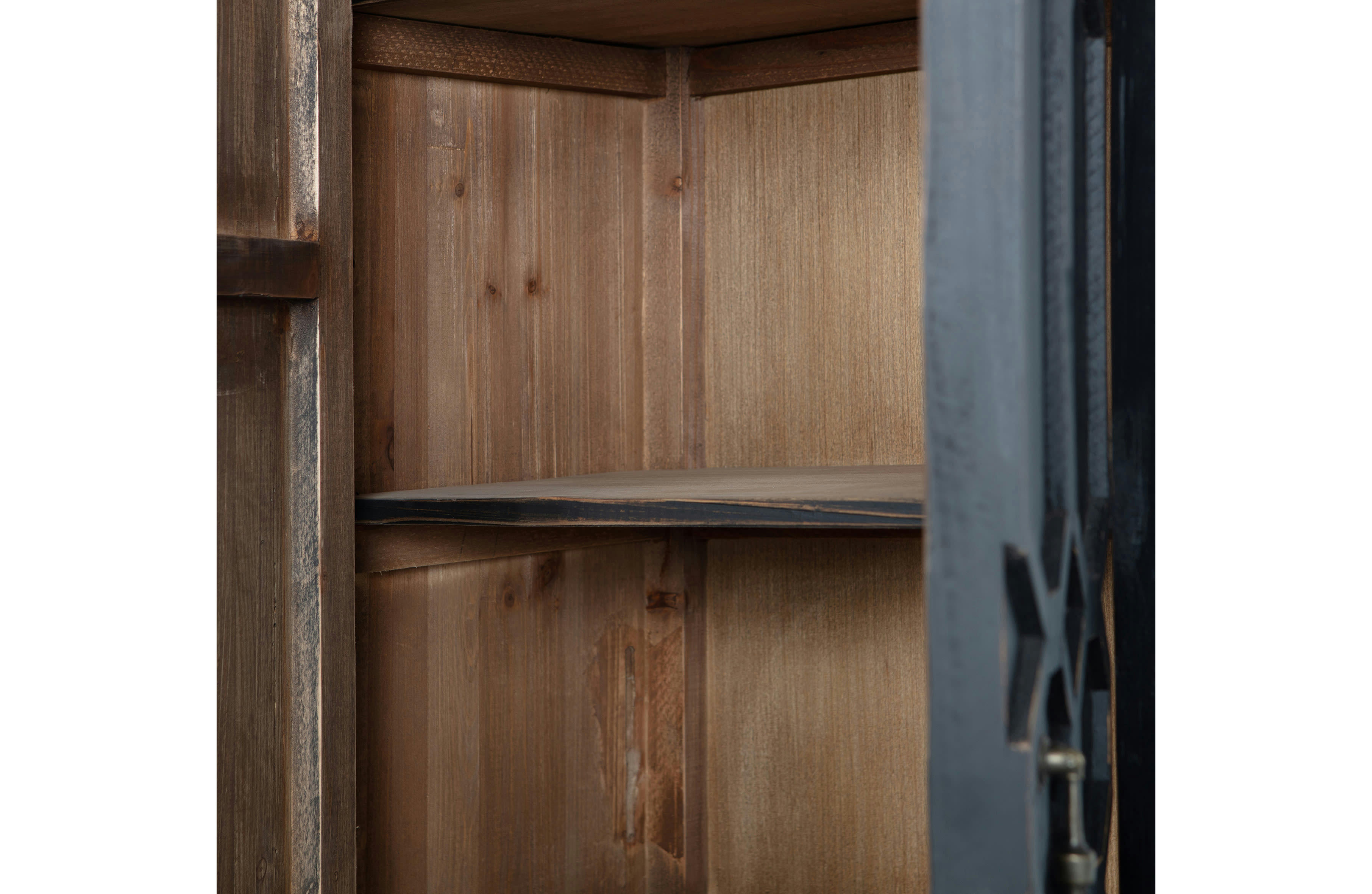 BEQUEST - Meuble de rangement en pin recyclé noir