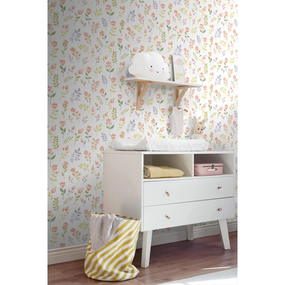 ESTAhome behang bloemen pastelkleuren - 50 x 900 cm