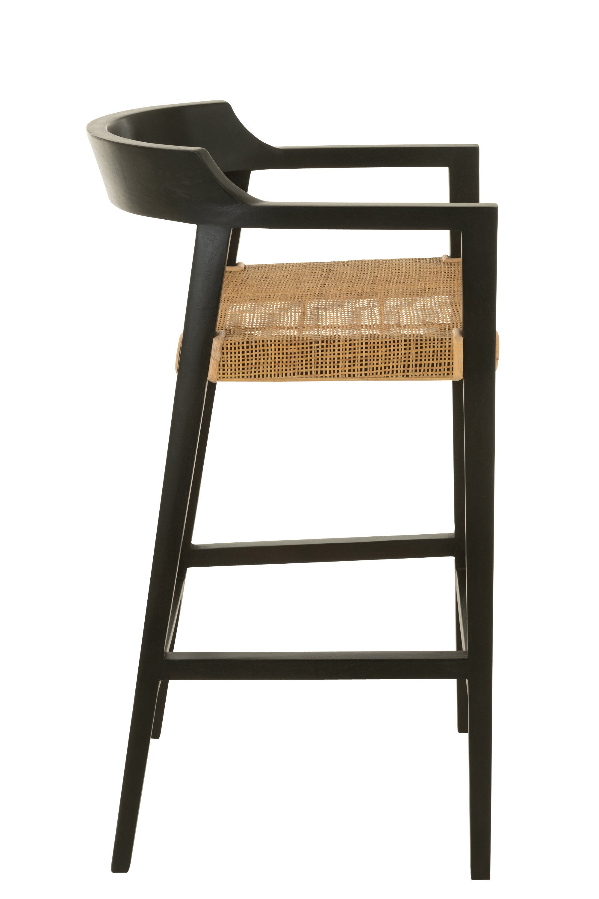 J-Line barstoel Emma - hout - zwart/bruin