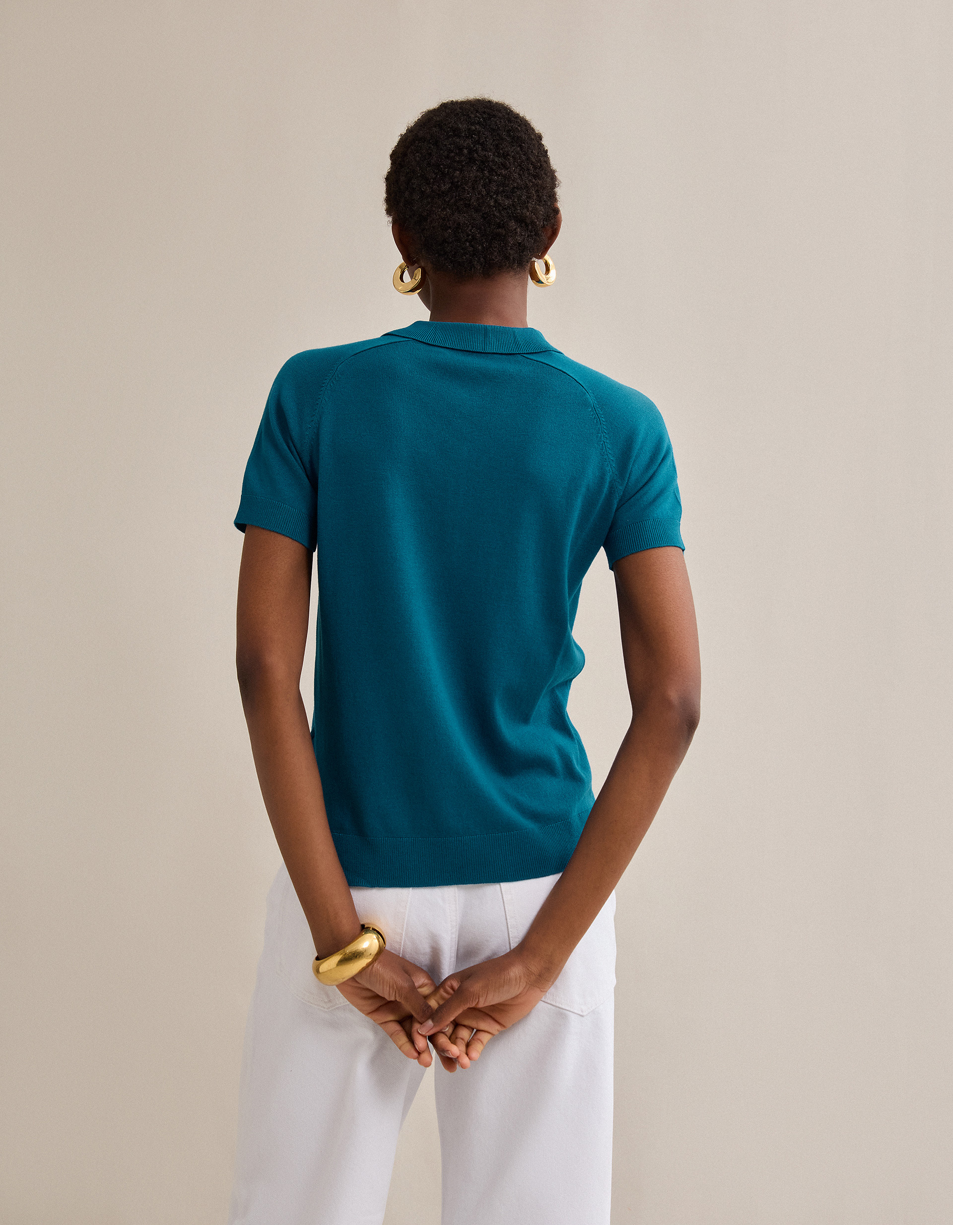 Polo de Malha, Mulher, Azul