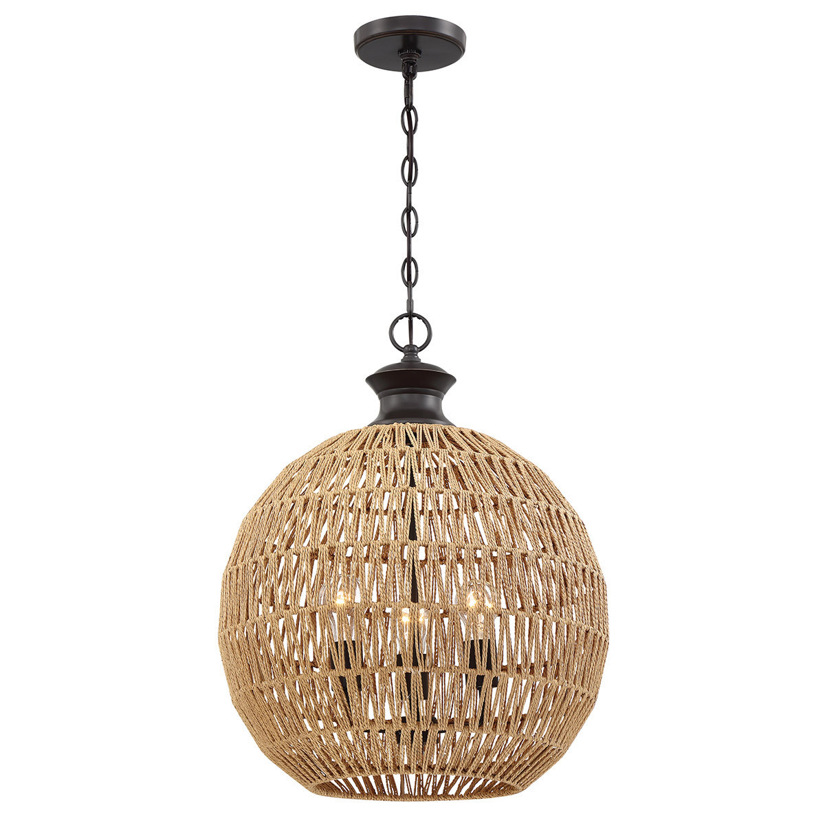 Lampa wisząca palladiański brązowo-beżowa CASABLANCA 3xE27x60W Quoizel