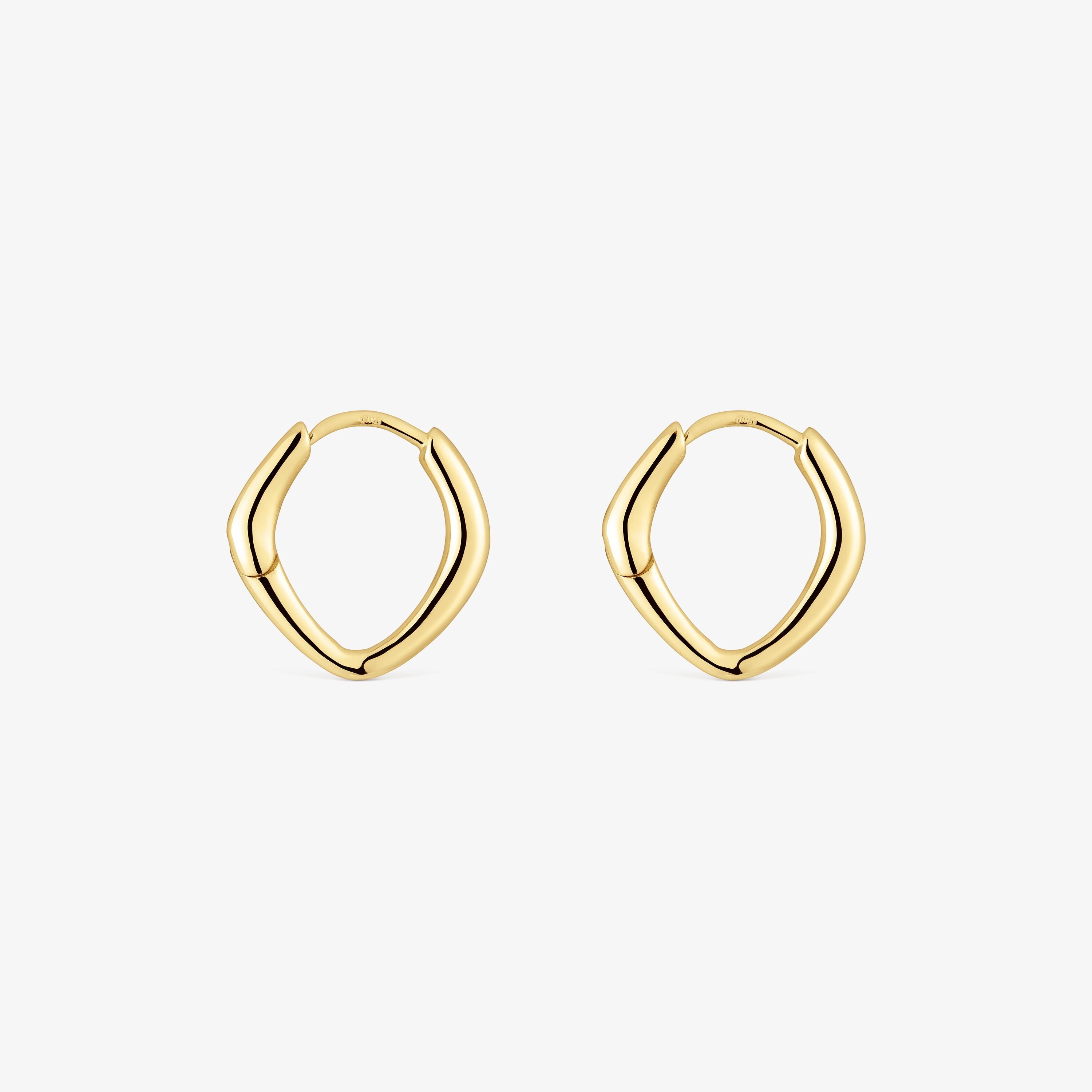 Pendientes de oro cortos con aro púa Basics