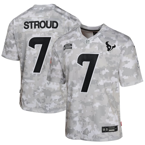 C.J. Stroud Houston Texans Nike Youth 2024 Salute to Service Game Jersey - Arctic Camo