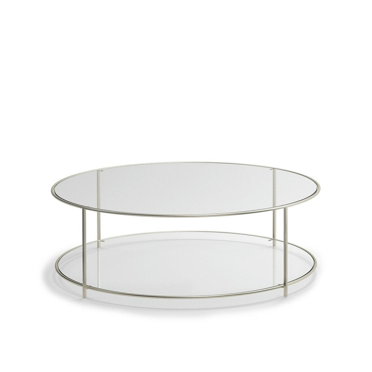 Table basse ronde nickel satiné, Sybil