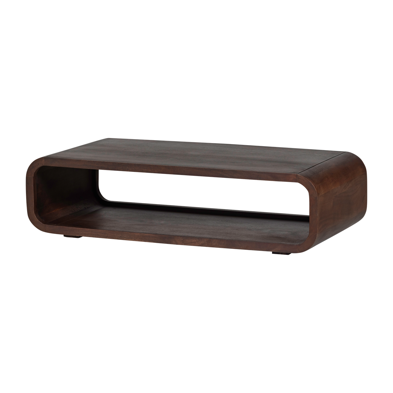 WOOOD Kinu Salontafel - Mangohout - Donkerbruin - 32x120x60