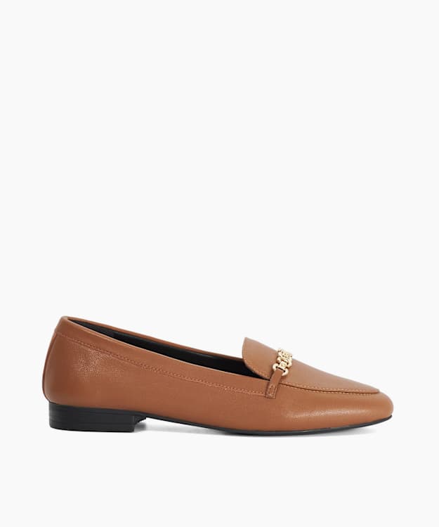 Gearing Camel - Leather Metal Trim Loafers