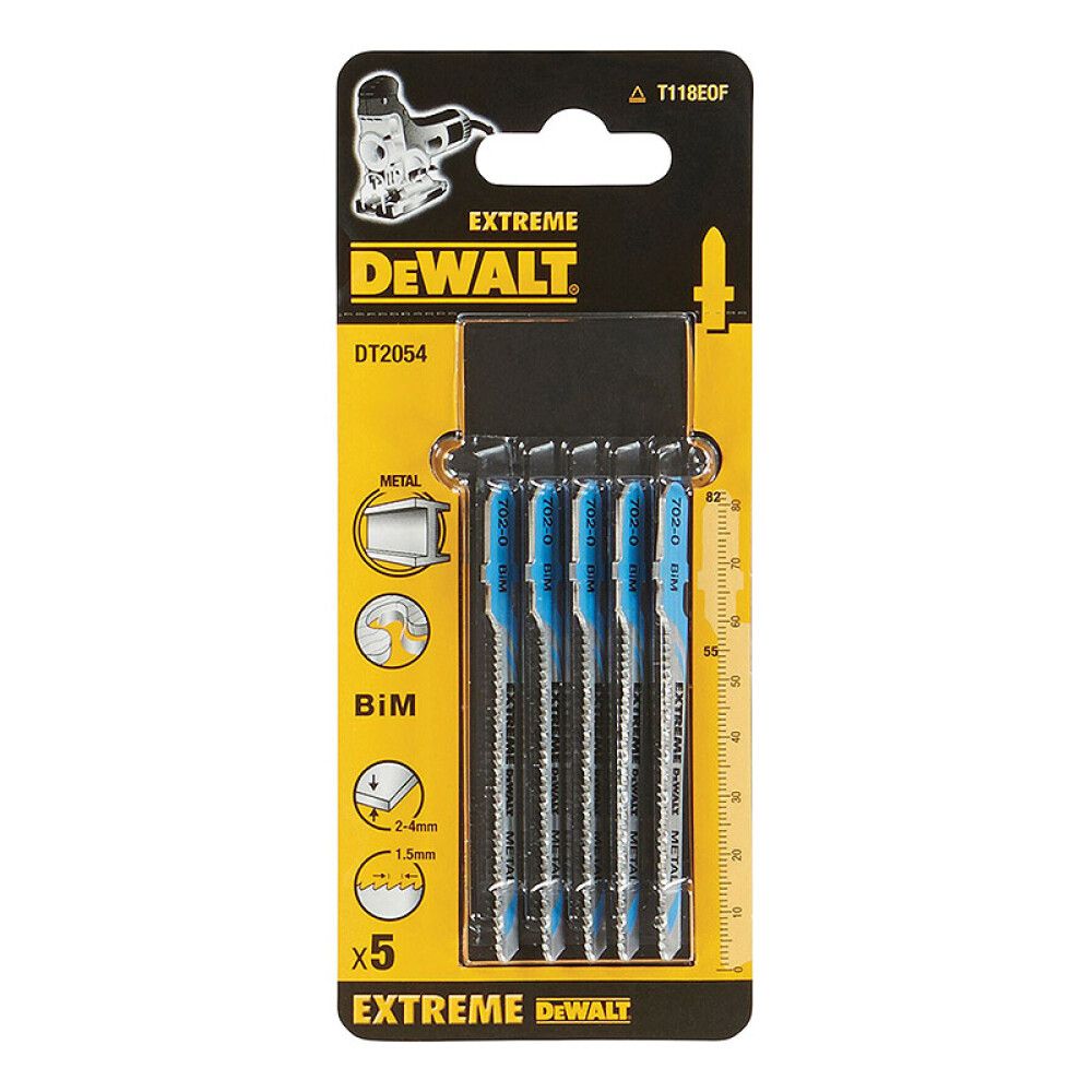 STIKKSAGBLAD DEWALT EXTREME DT2054-QZ METALL 82X1.5MM 5STK