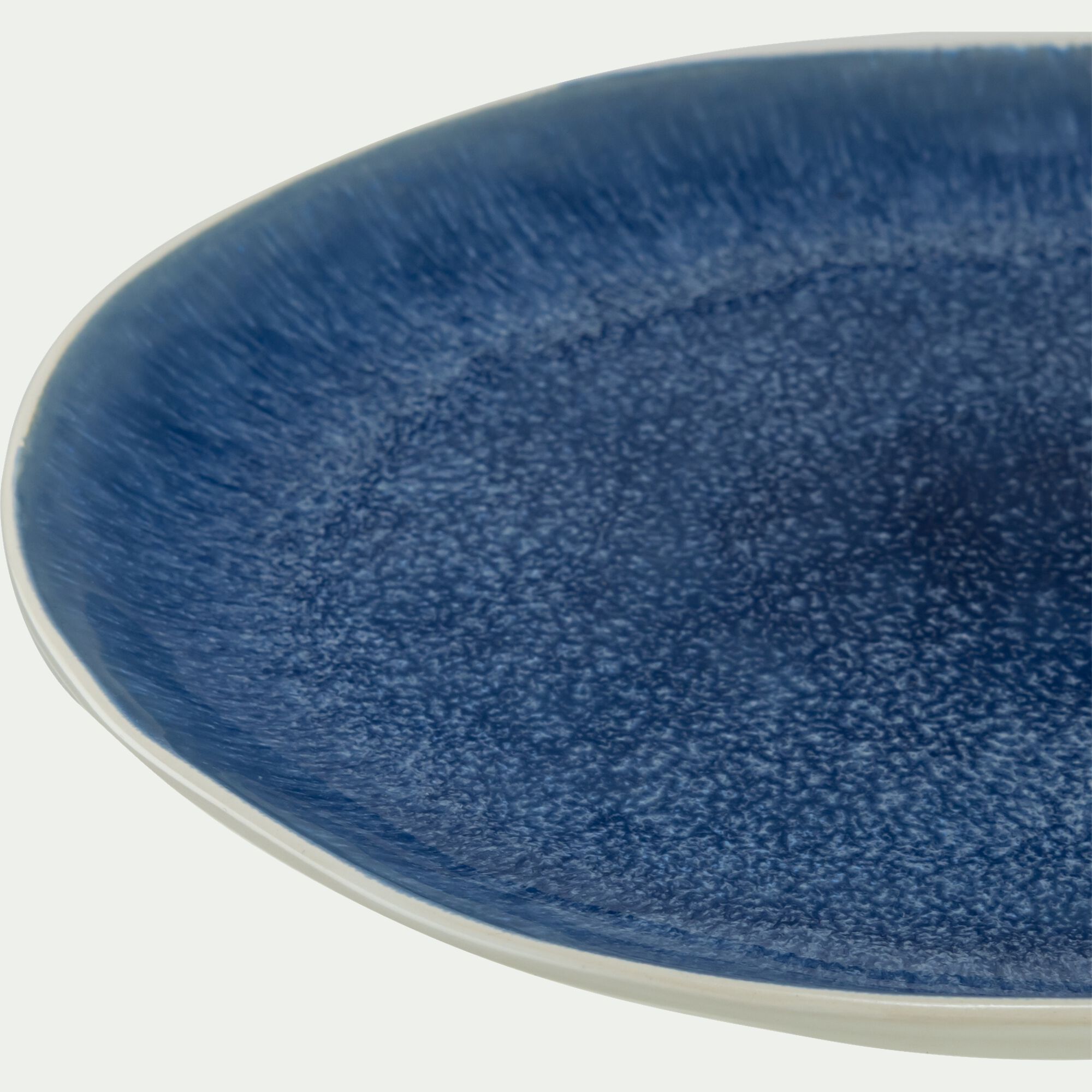 BLUE - Plat de présentation en grès 34x29cm - bleu