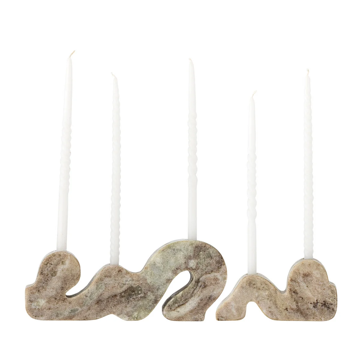 Bloomingville - Liabella Kerzenhalter, Marmor grau (2er-Set)