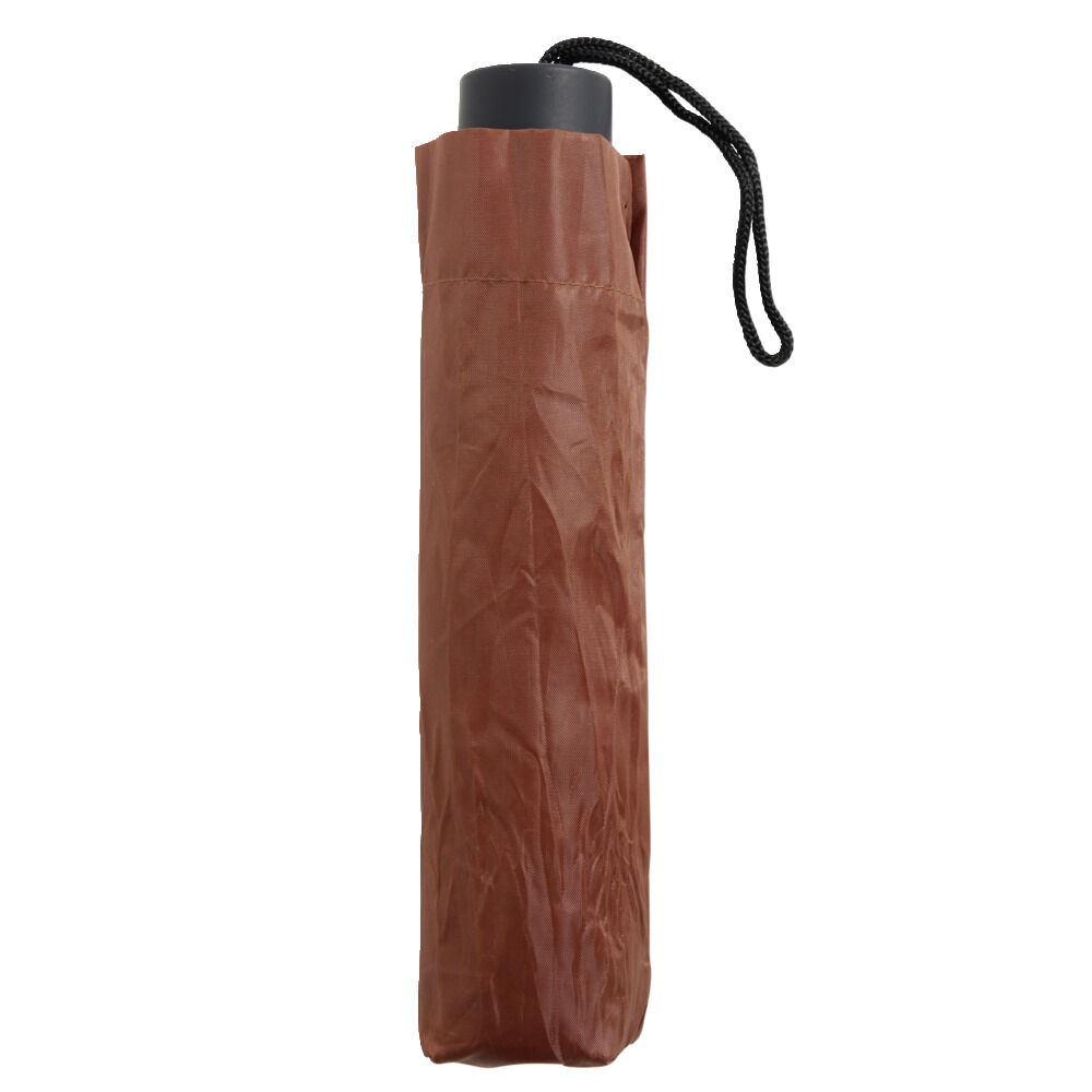 Parapluie pliable manuel uni rouge terracotta L24cm
