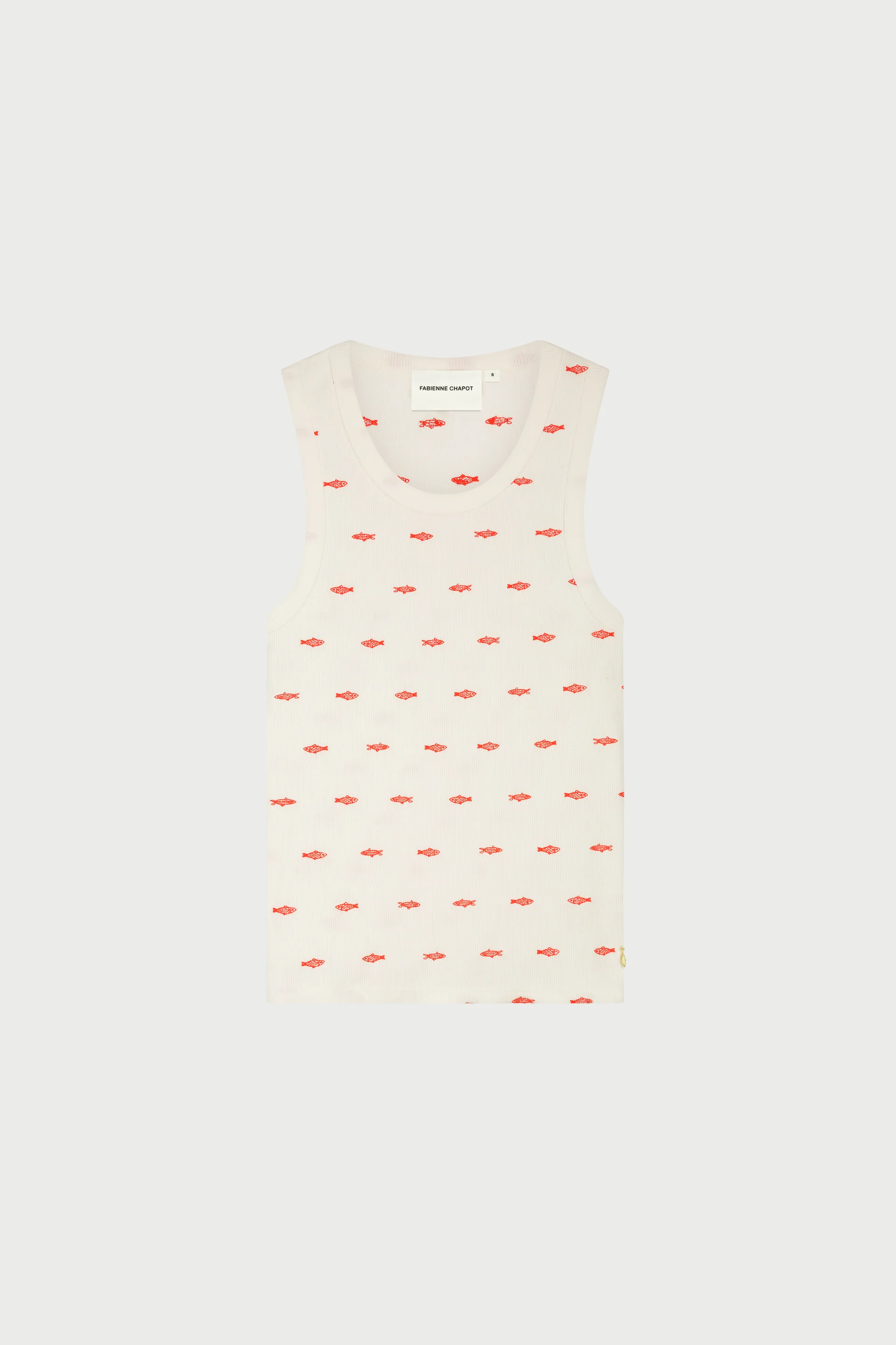 Tanja Jersey Tank | Cosy White/Tangerine Tango