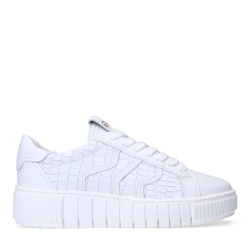 No Stress Witte leren sneakers