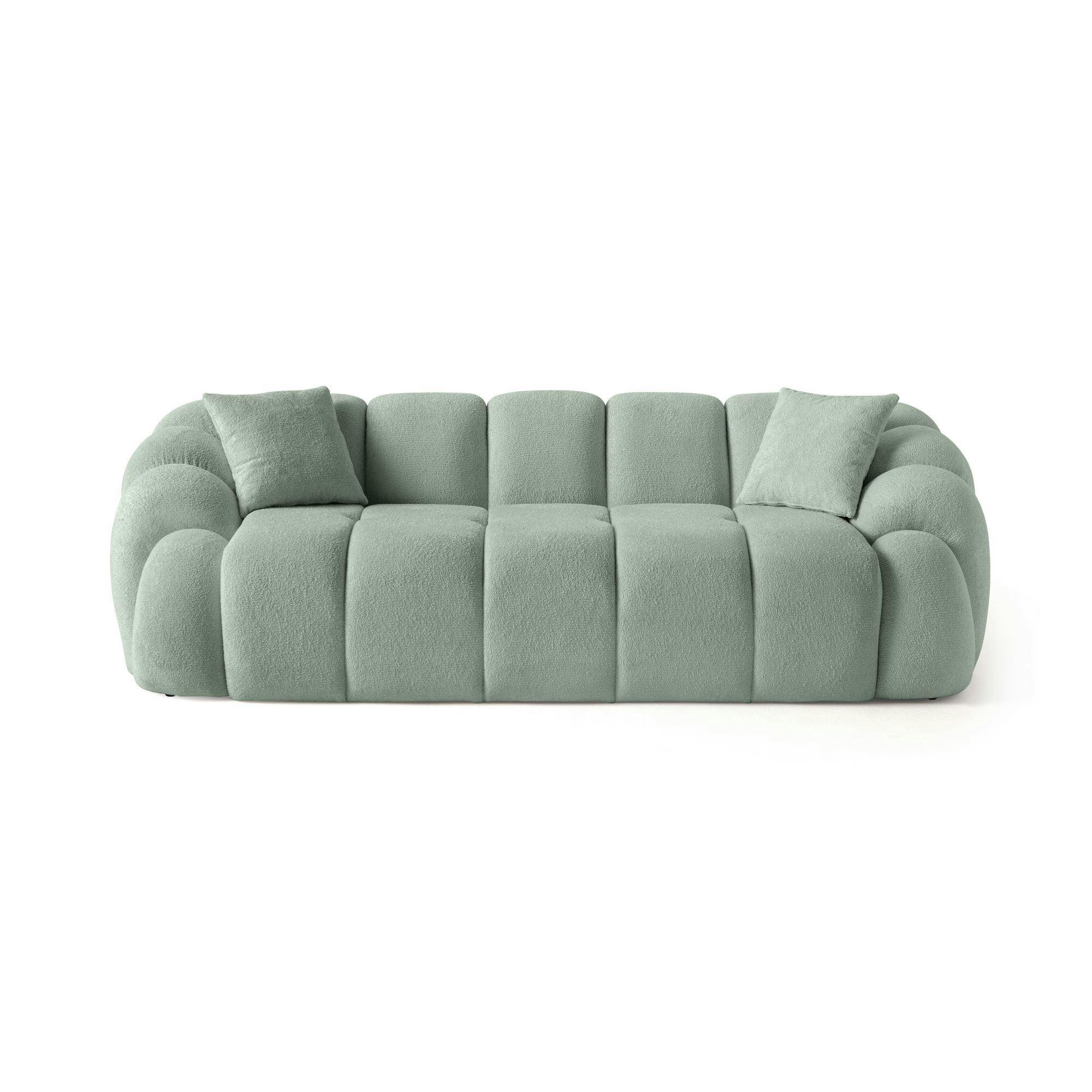 Canapé 3 places vert sauge design arrondi ONDA