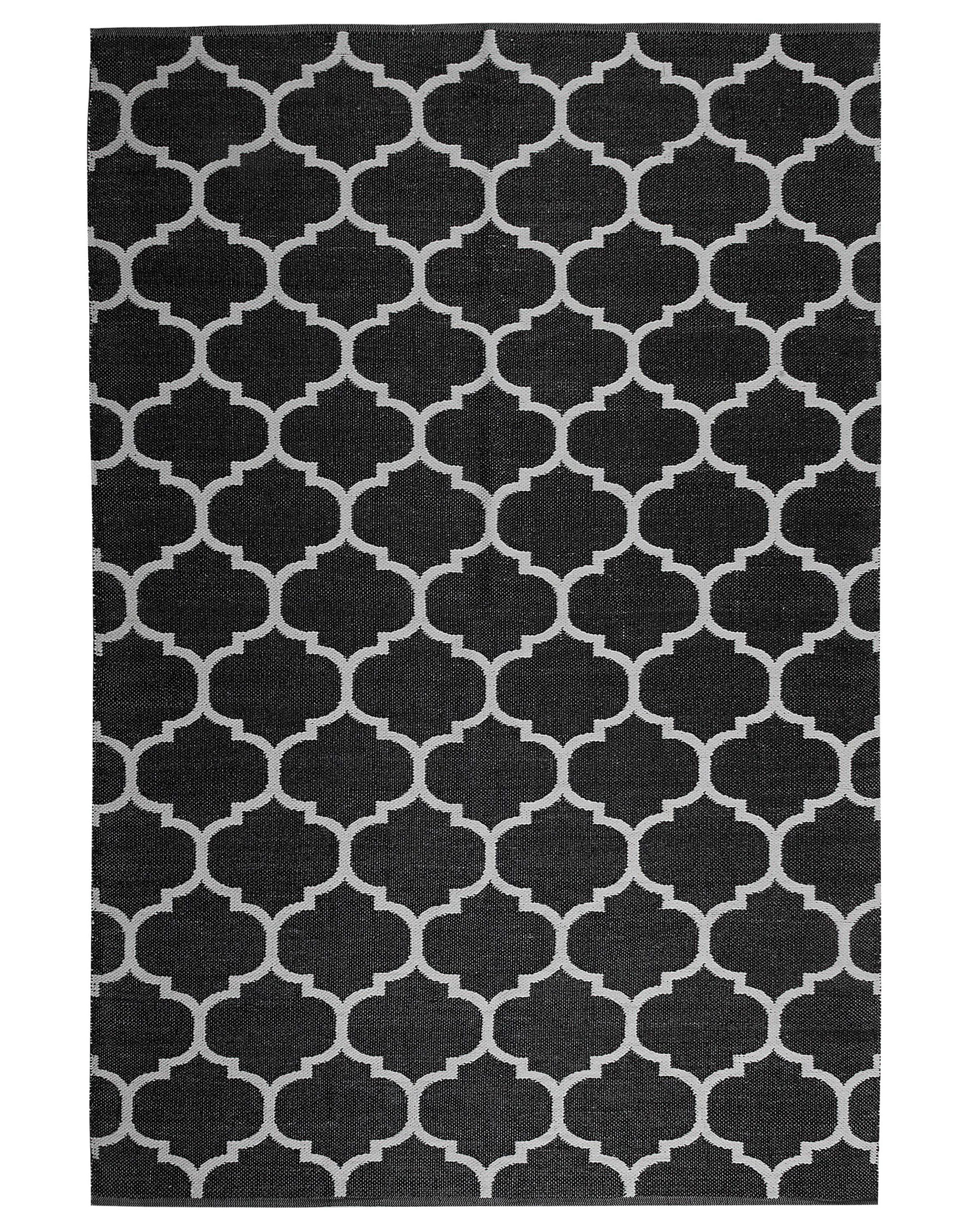 Outdoor Rug ALADANA Black/ White 140 x 200 cm Reversible