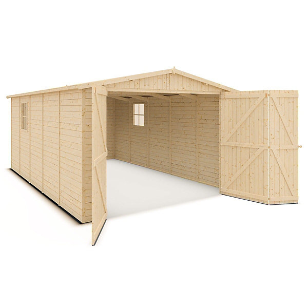 Abri de Jardin KOVER BY TRIGANO en Bois toit plat surface totale 15 m2