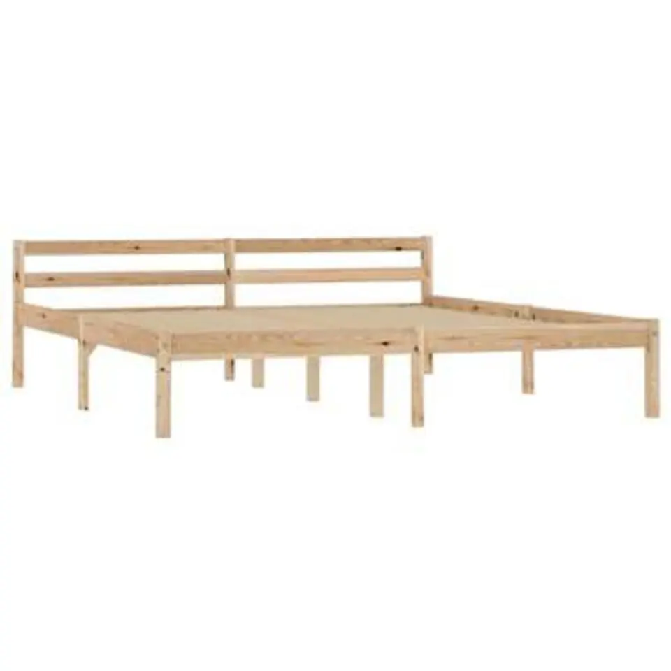 vidaXL - Bed frame met hoofdeinde - Bruin - Massief grenenhout - 180x200 cm