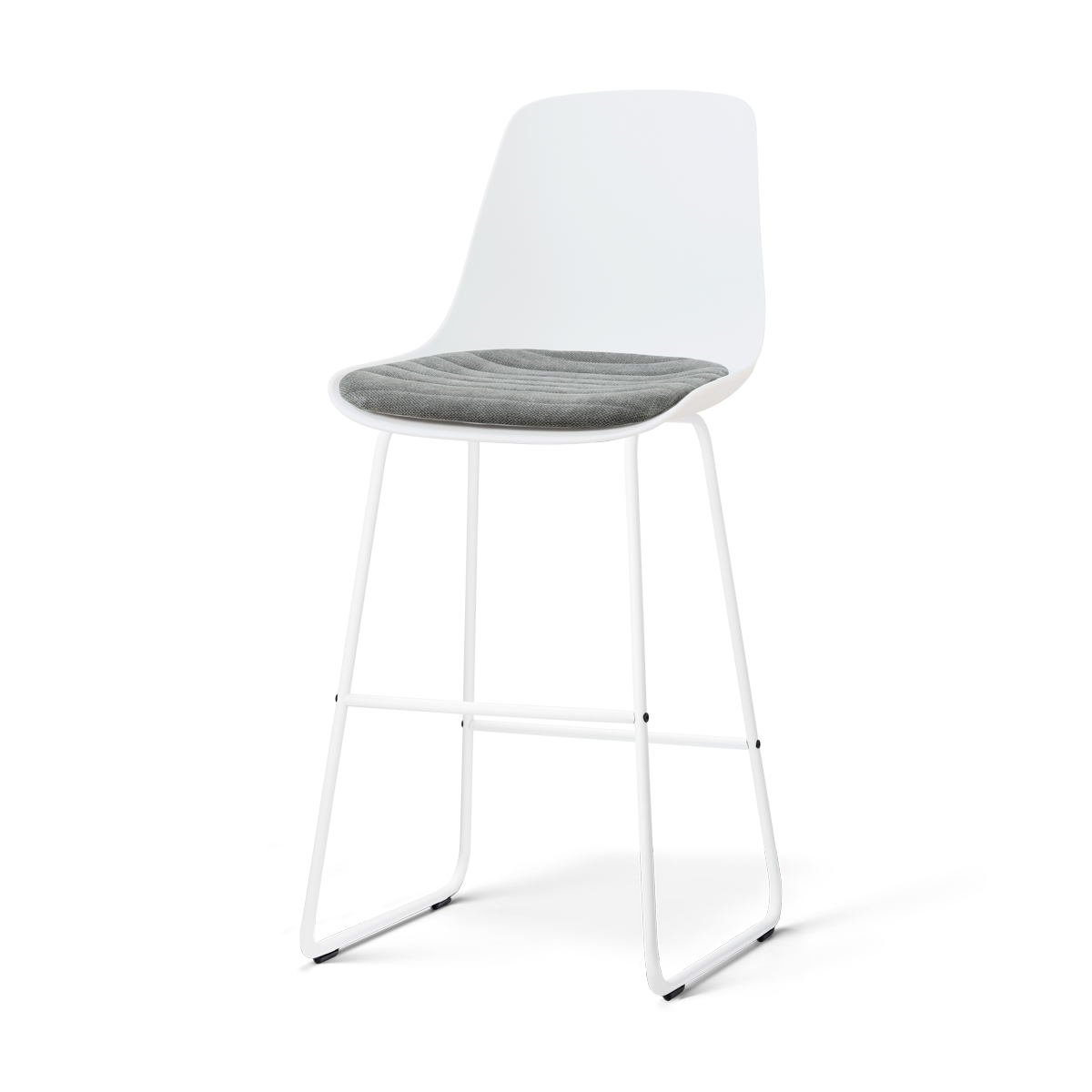 Nolon Nino-Liv Barkruk Wit met Zeegrijs Zitkussen Wit Onderstel 75 Cm