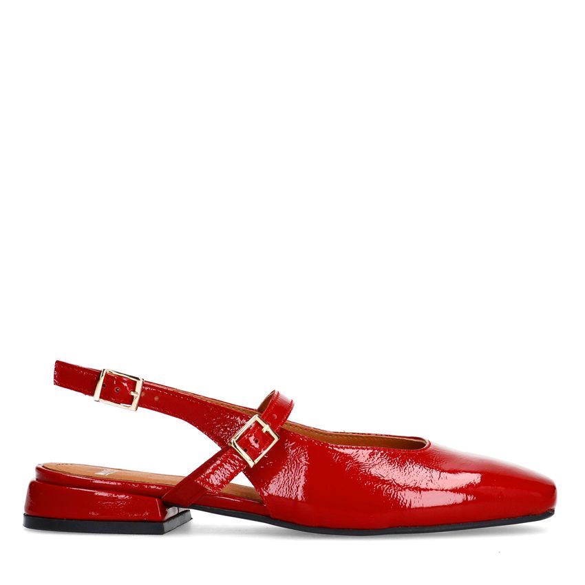 Manfield Rode lakleren slingbacks