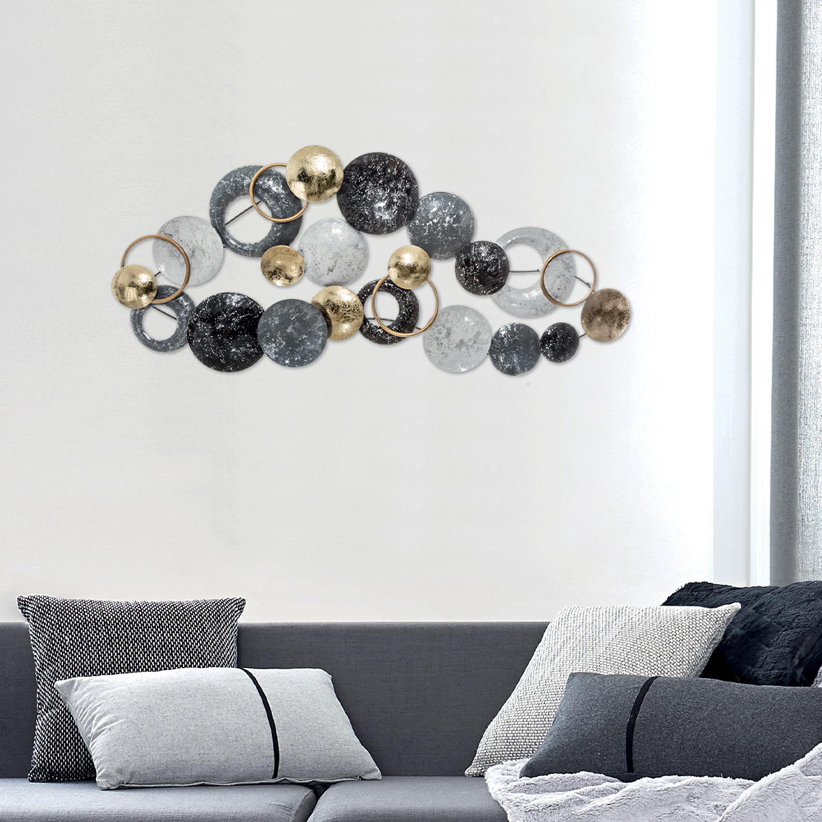 Wall decoration, metal "Lali" Blue, 93x43 cm
