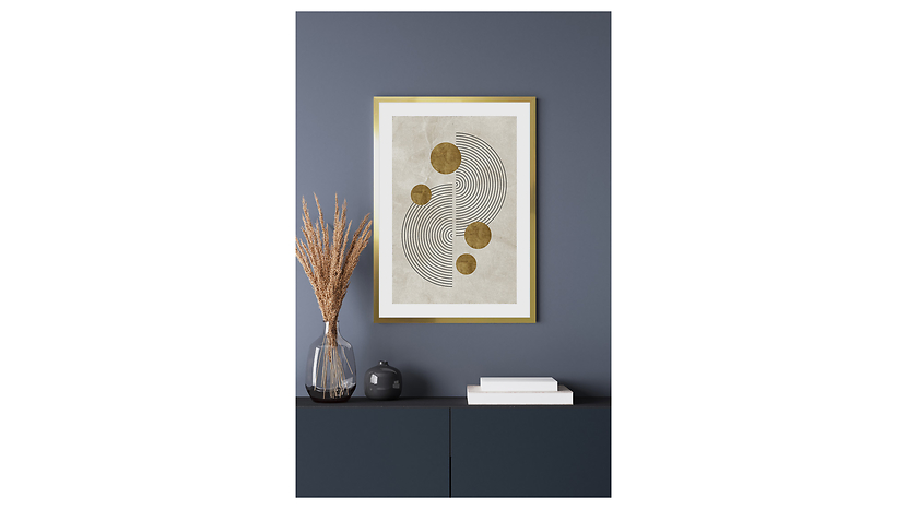 Obraz w ramie Half Circles Abstract 53x73 cm