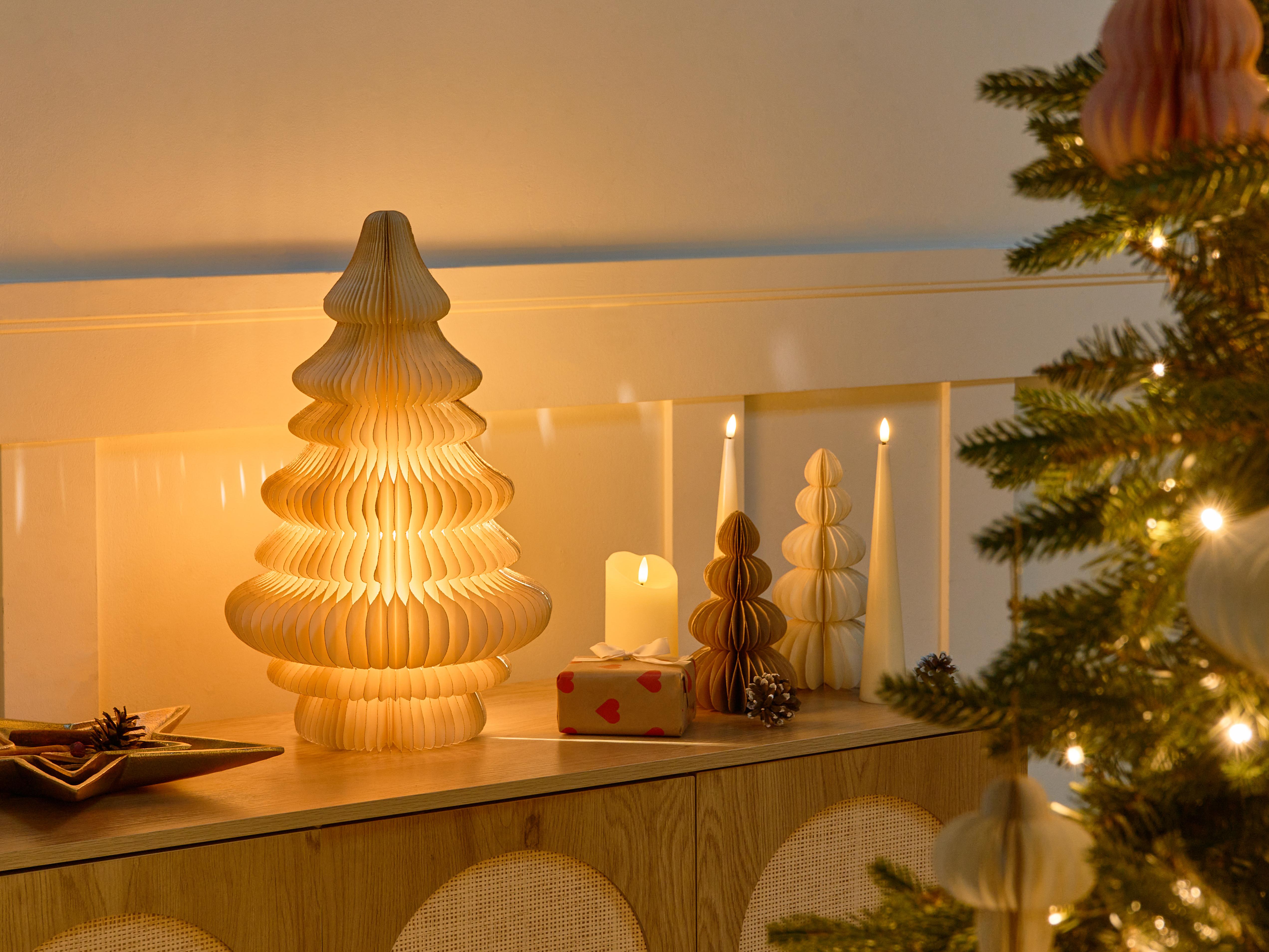 Christmas Decoration Table Lamp DREVJA Christmas Tree 51 cm Beige