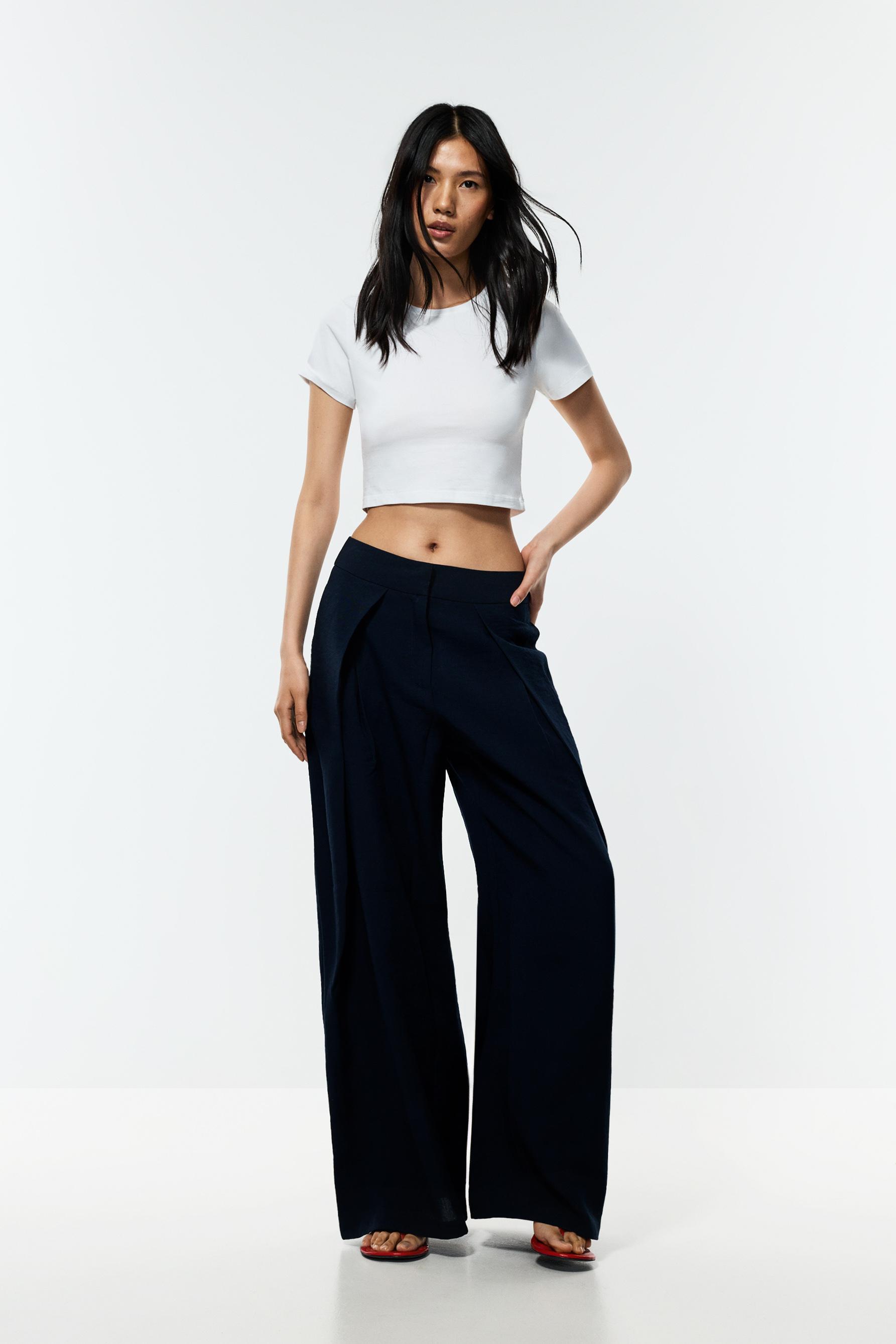Pantalón super wide leg rústico