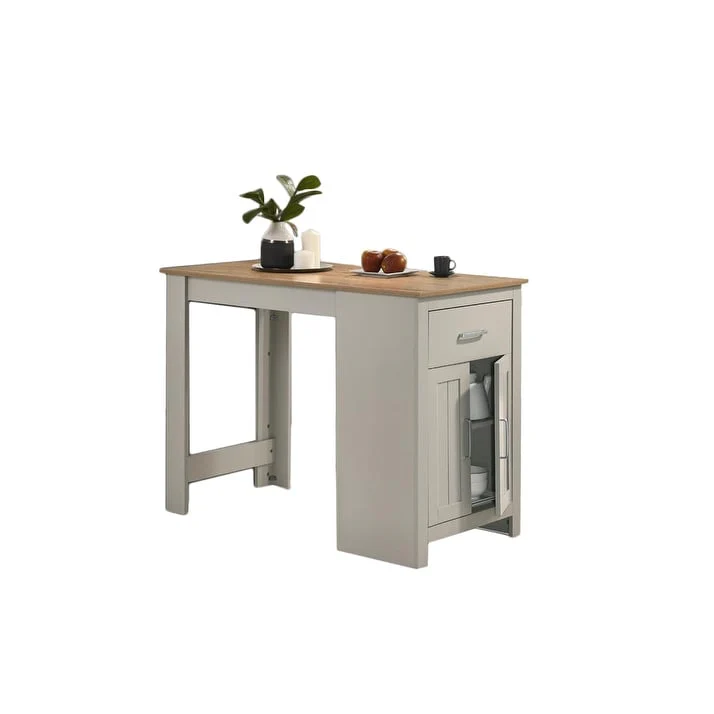 Alonzo Small Space Counter Height Dining Table with Cabinet and Drawer Storage