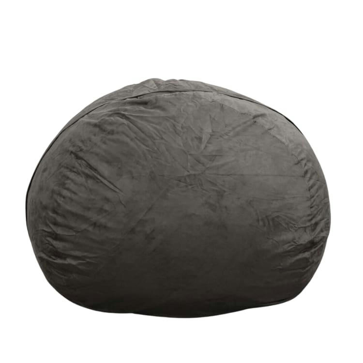 - Pouf Géant Microsuède Gris 180 cm