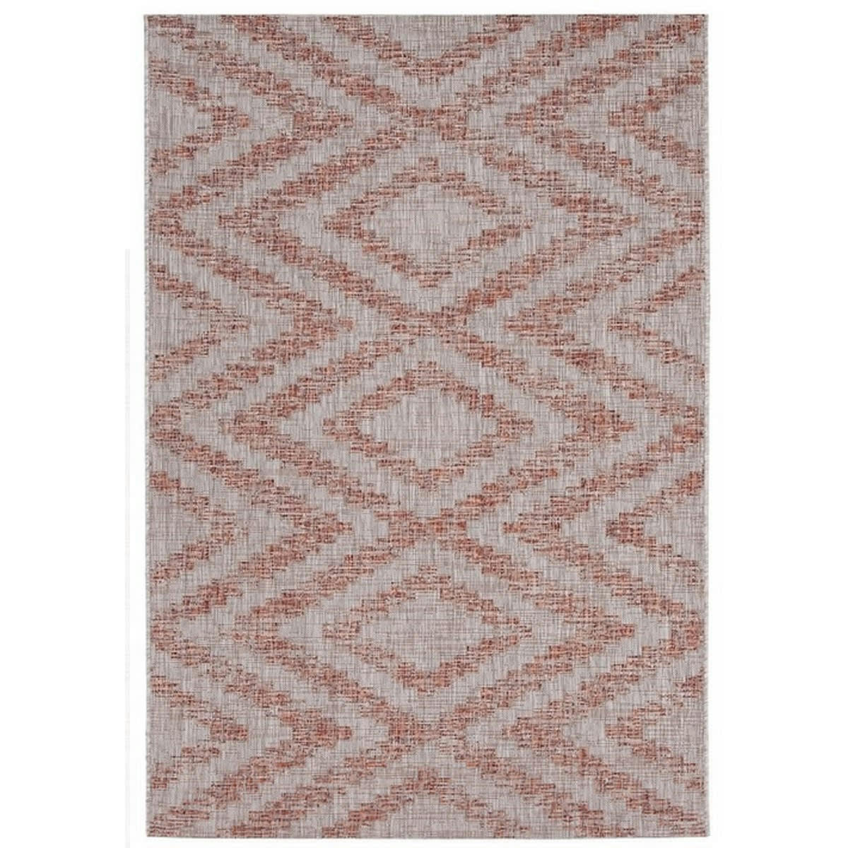 ETNO - Tapis intérieur extérieur en polypropylène rouge brique 160x230 cm