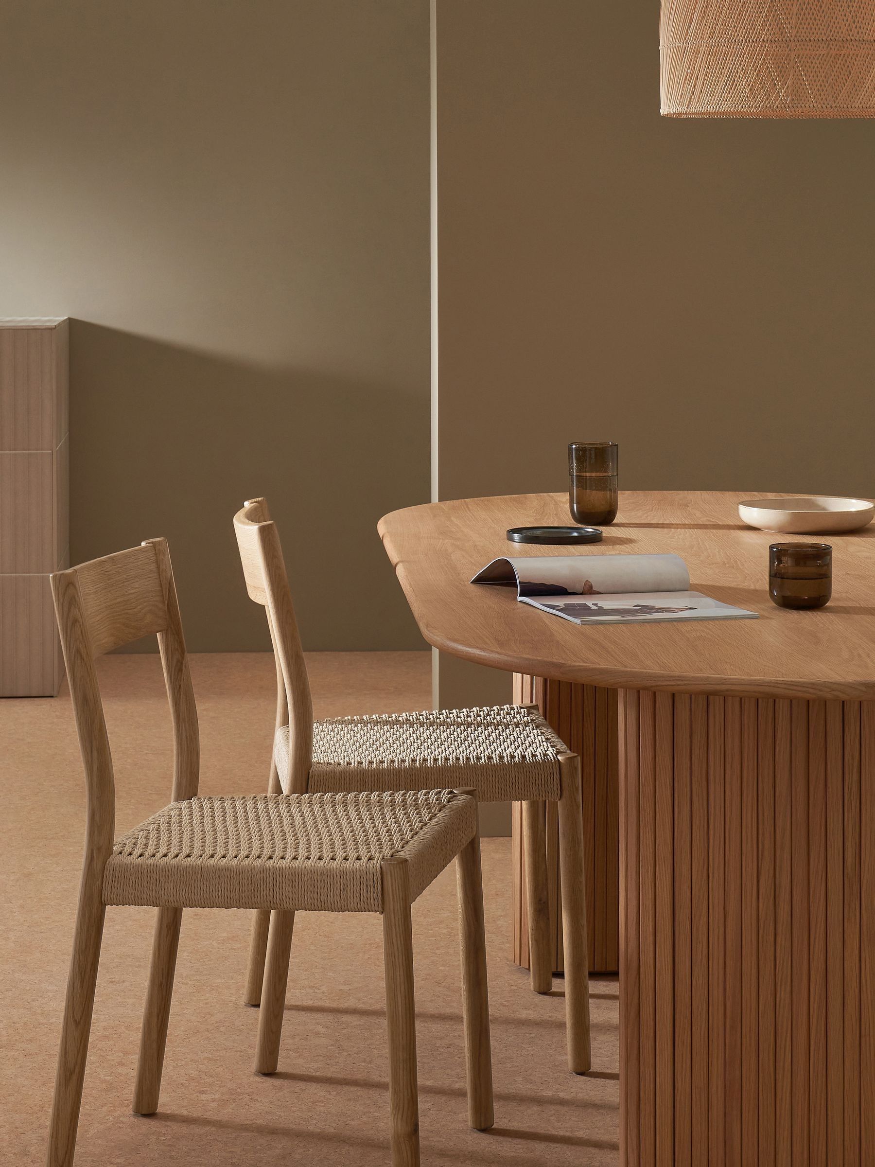 Set of 2 Natural Rhye Dining Chairs