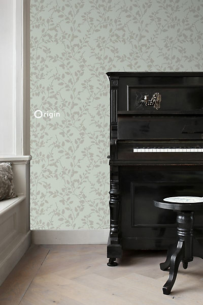 Origin Wallcoverings papier peint feuilles bleu canard 53 cm x 10.05 m