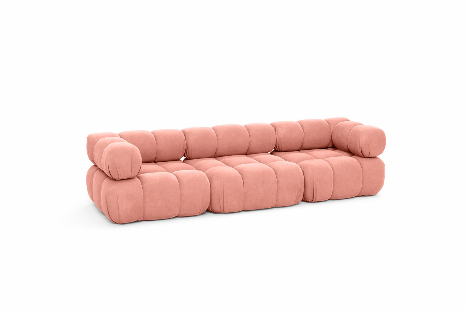 Sofa modułowa trzyosobowa, welur Salvador, Różowy, Selia
