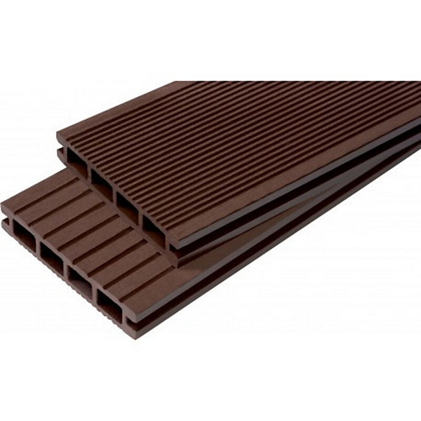 PACK 15m² lame de terrasse composite Dual   ACCESSOIRES 2400mm Chocolat, ep.25mm, l.14 cm, L.240 cm