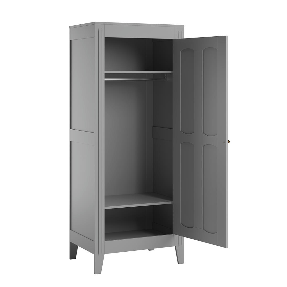 MILENNE - Armoire 1 porte gris