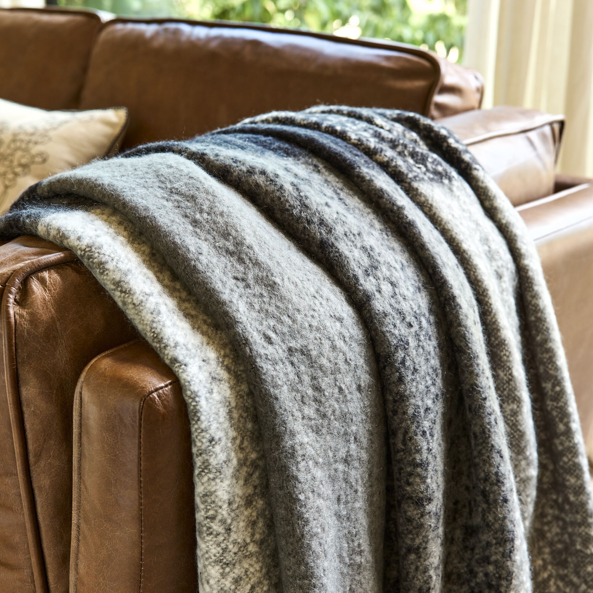 TOUDOU - Plaid à carreaux en acrylique 130x170cm - noir et blanc