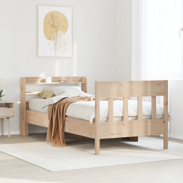 Rama łóżka bez materaca 75x190 cm lite drewno sosnowe