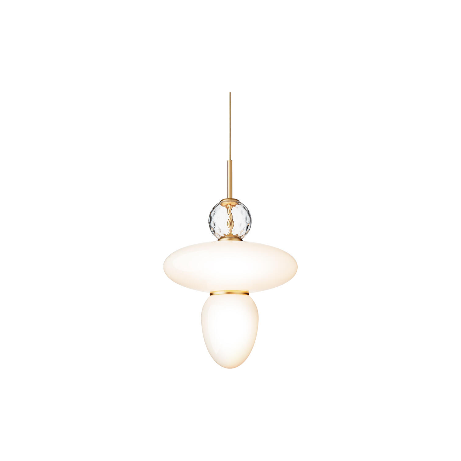 Rizzatto 43 Pendant, satin brass/opal