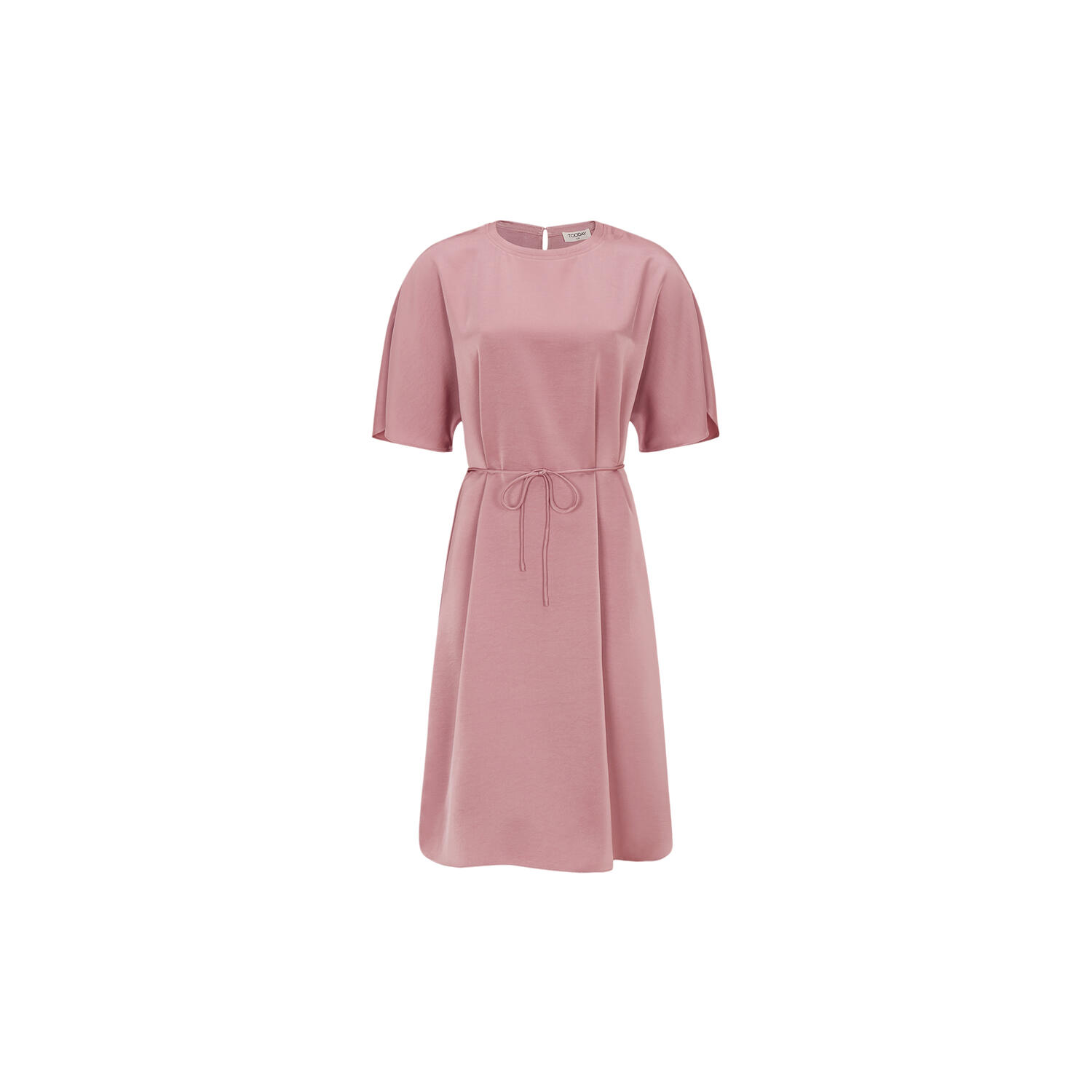 TDAya SS Blk Dress, rose tan