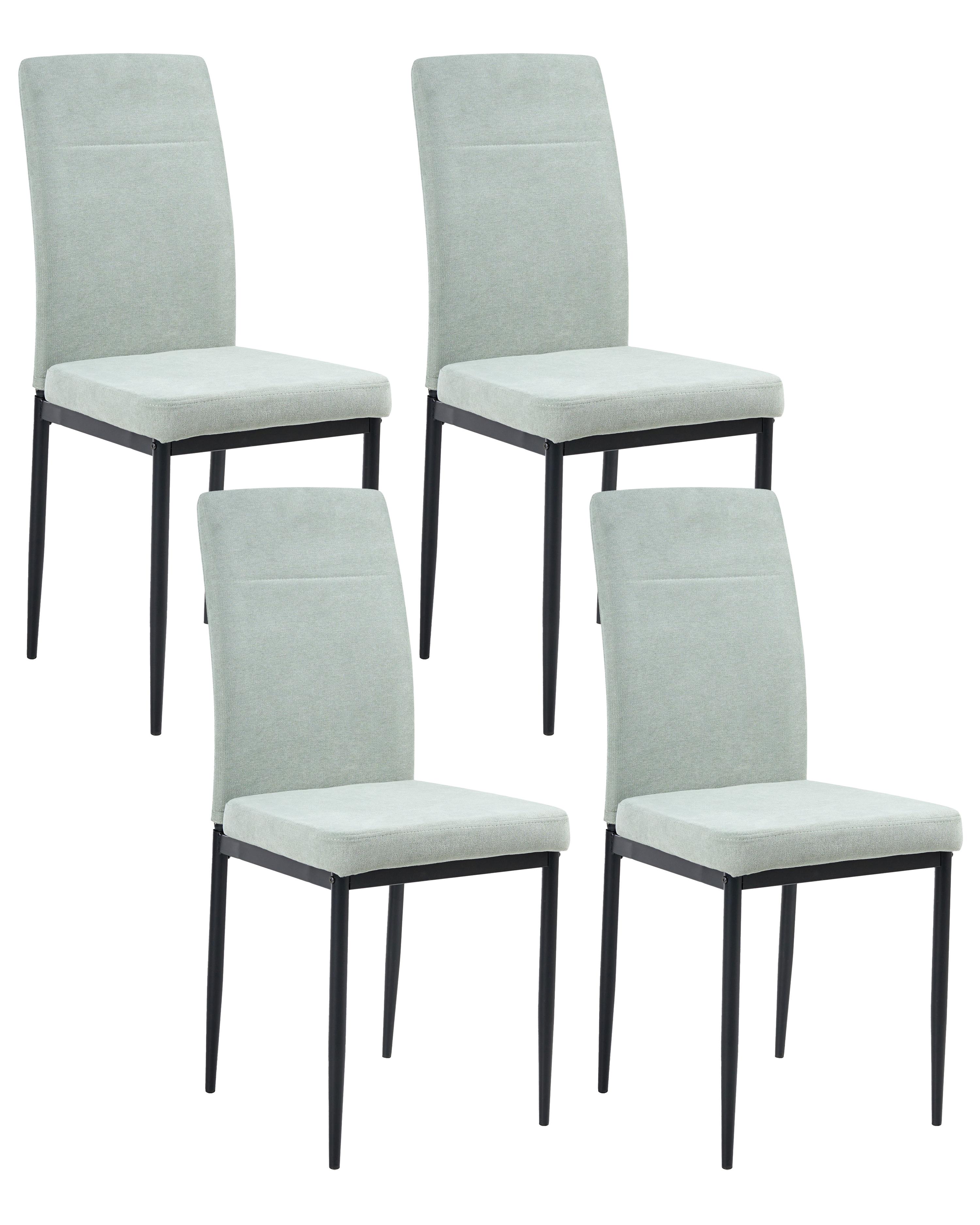 Set of 4 Dining Chairs RINER Fabric Light Green
