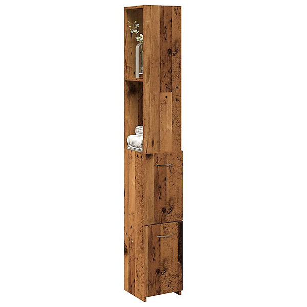 Armoire de salle de bain vieux bois 25x25x170cm bois ingénierie vidaXL