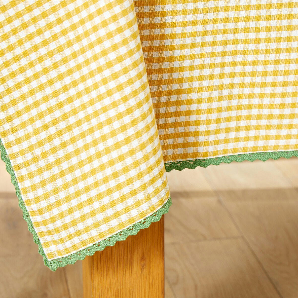 Nappe motif vichy tissé teint coton/lin Trattoria