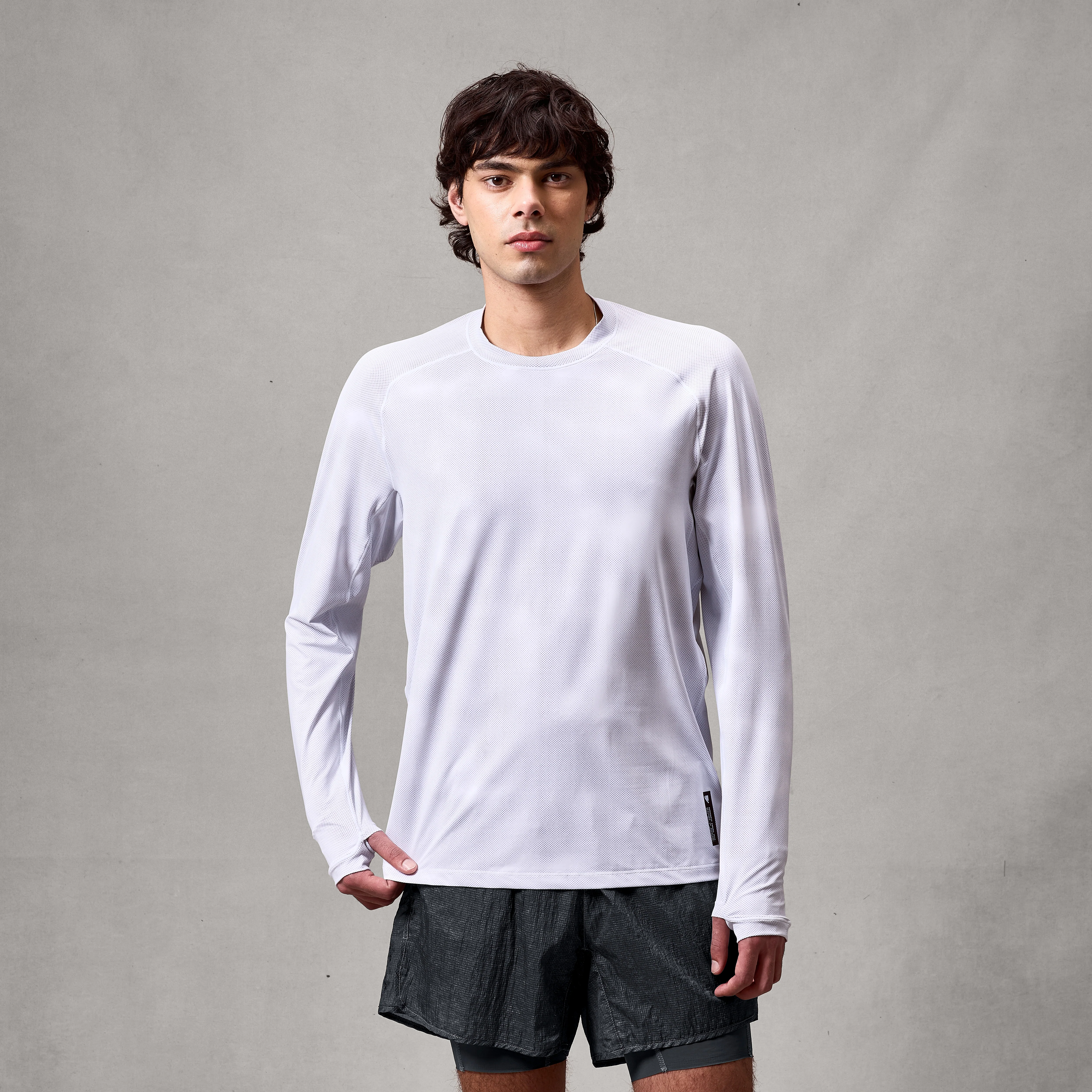 Men's AllTrack Rout L/S Tech Tee - White