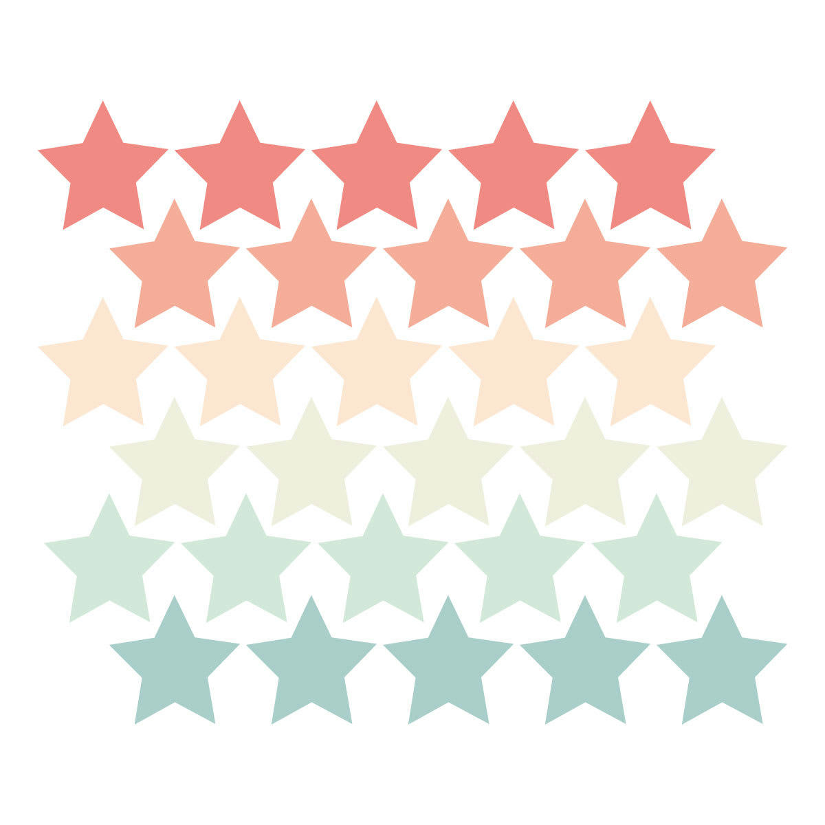 STARS1 - Stickers muraux en vinyle étoiles pêche et vert