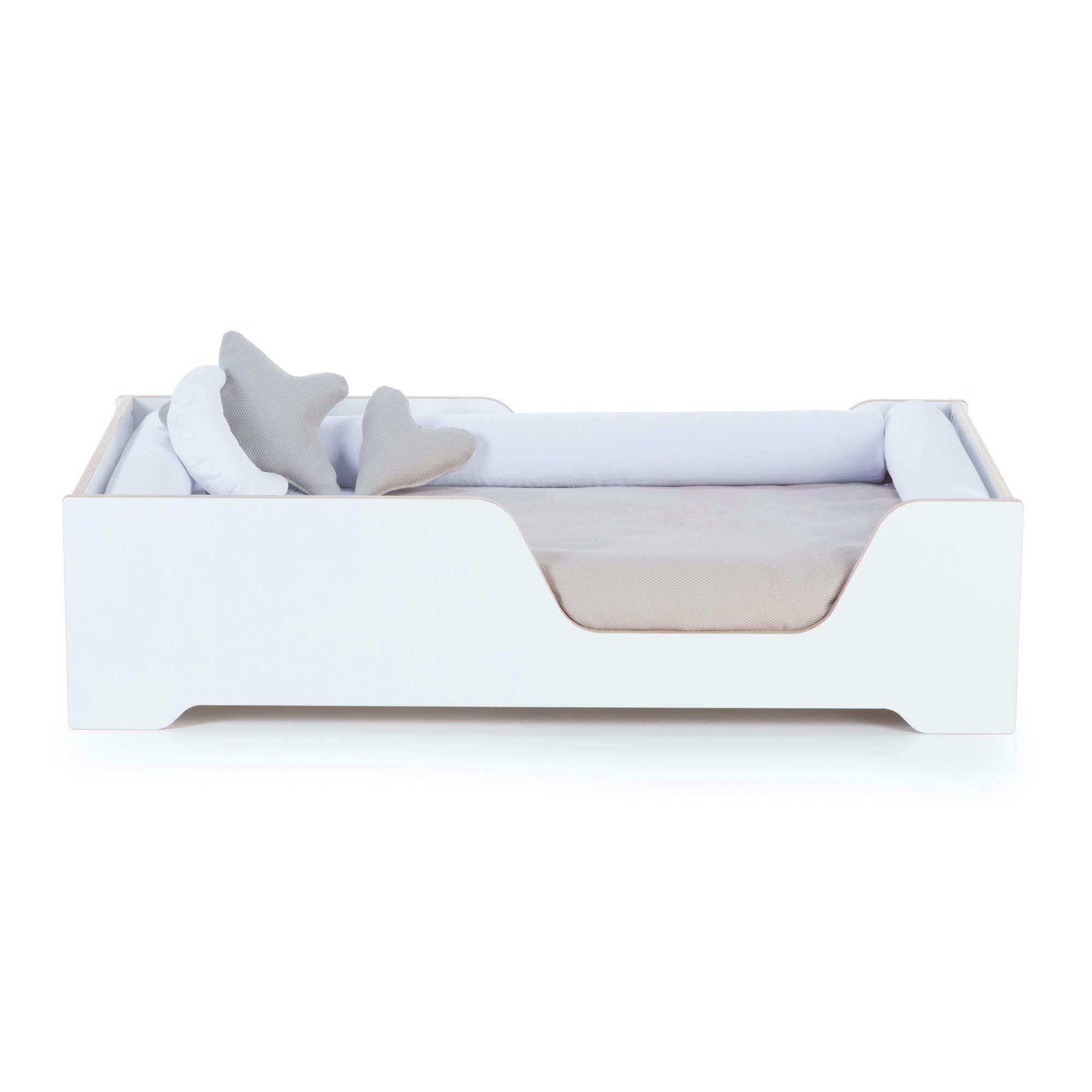 ILMOON - Lit bébé basso Montessori 70x140 cm en blanc