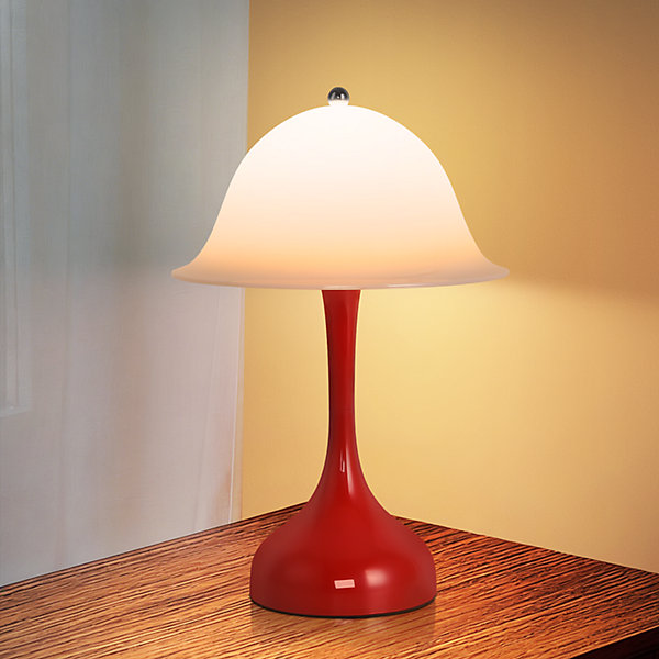 Nettlife Lampe Table Sans Fil LED - Lampe Chevet Tactile, Rouge Forme Chapeau, USB Rechargeable, Veilleuse Salon Chambre