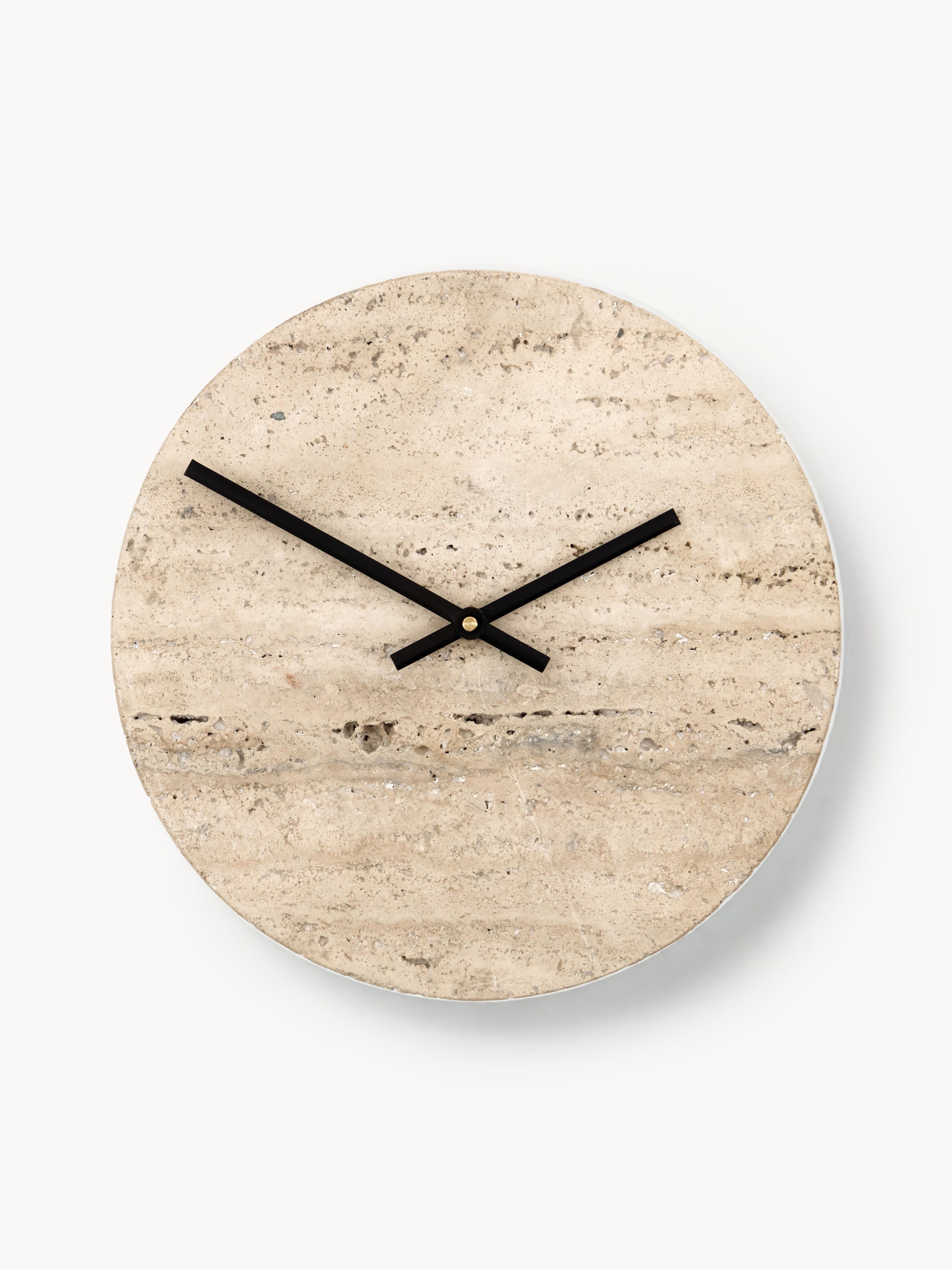 Handgefertigte Uhr Loko aus Travertin