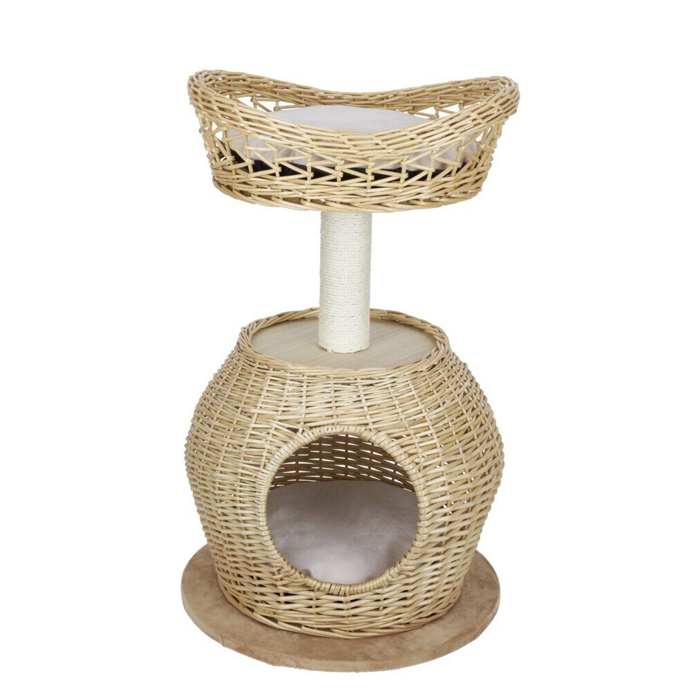 Arbre à chat en jacinthe beige Ø45xH72,5cm