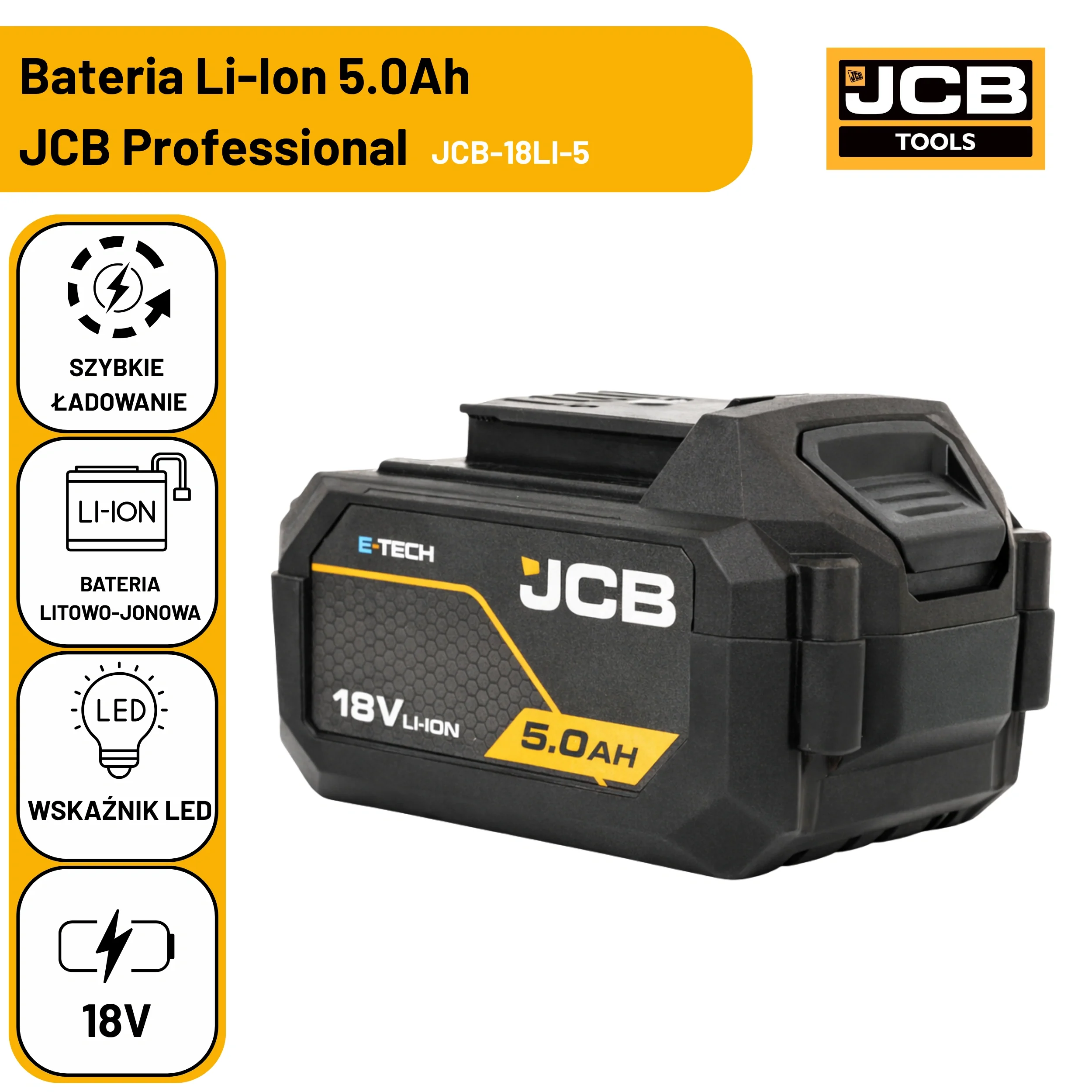 JCB Professional 18V Akumulator Li-ion 5.0Ah