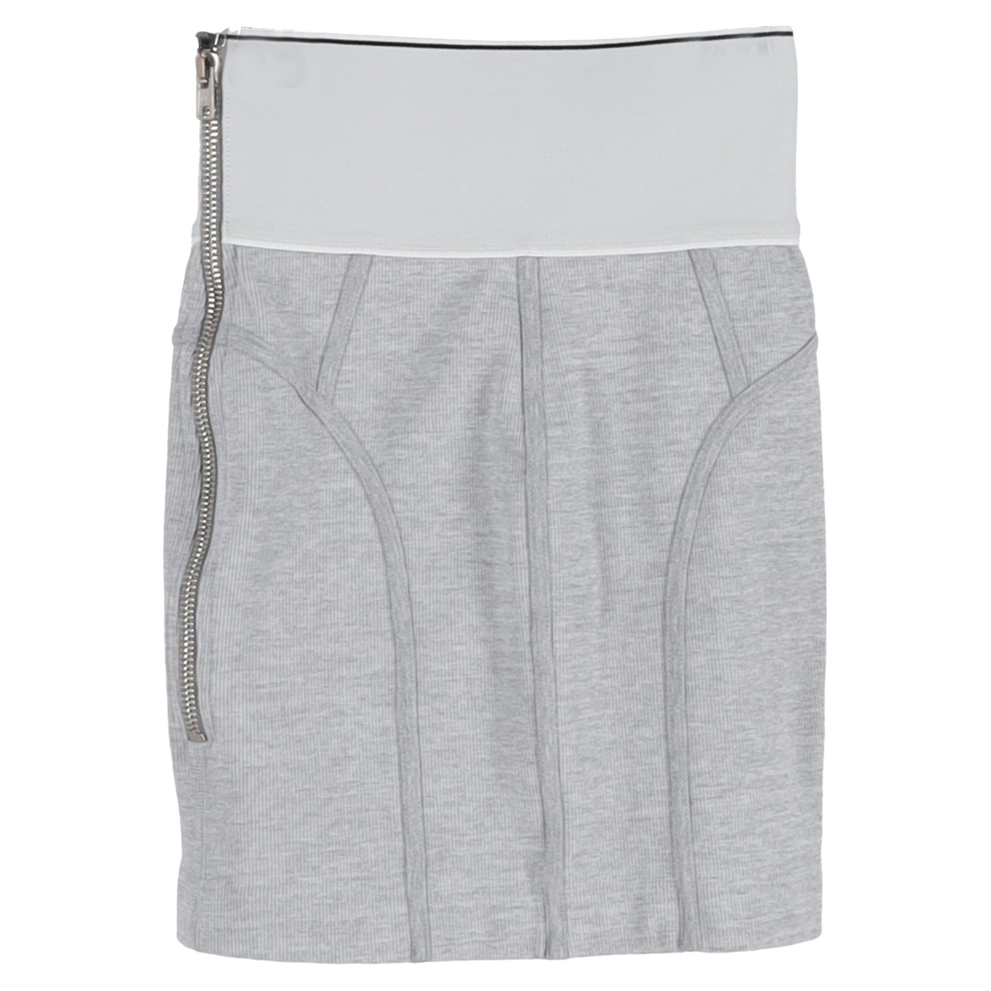 Alexander Wang Preloved Logo Elastic Mini Skirt in Grey Cotton