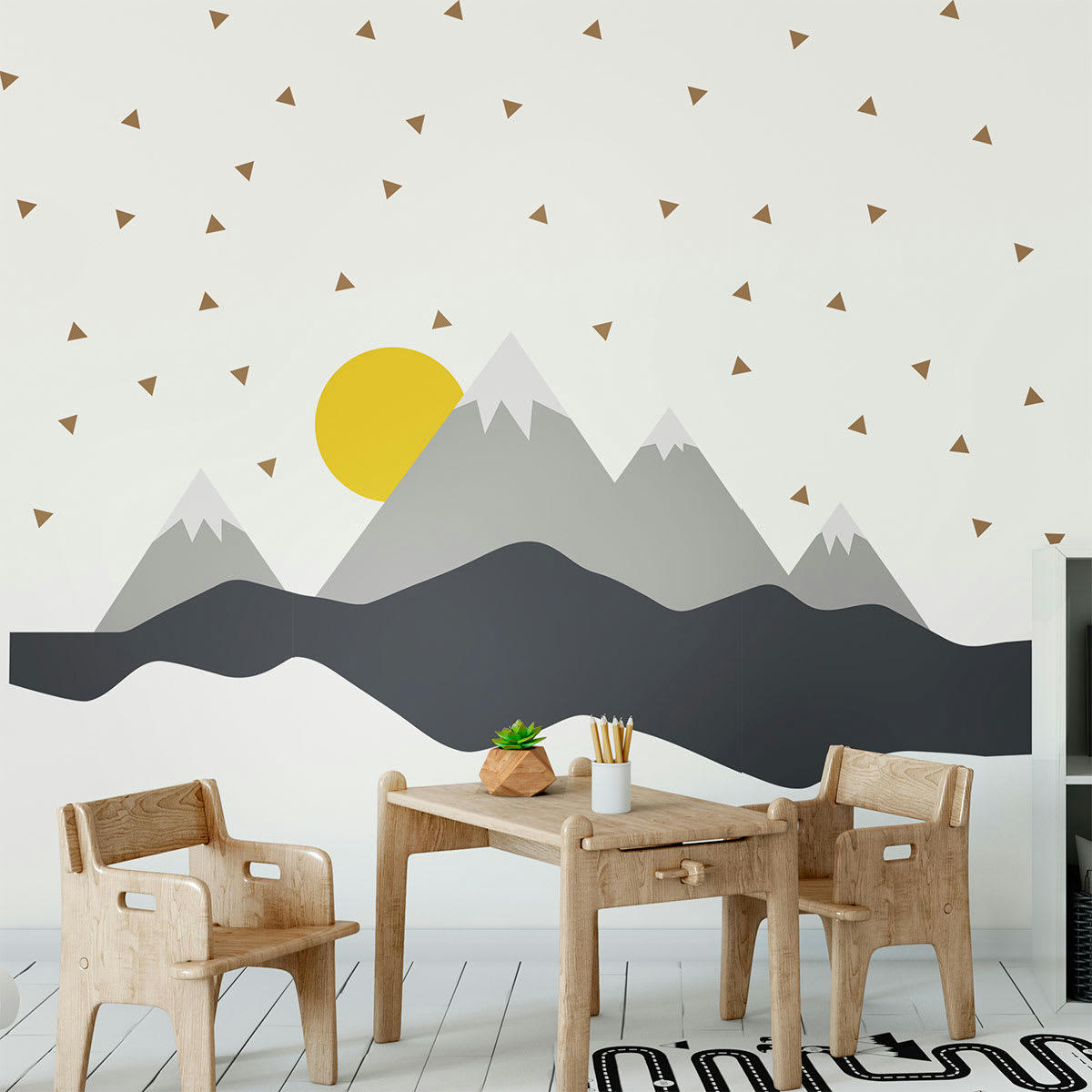 - Stickers enfant montagnes scandinaves nordika 80x120cm